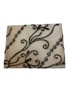 Gold polyester taffeta fabric cover with swirls sign in book or journal notebook